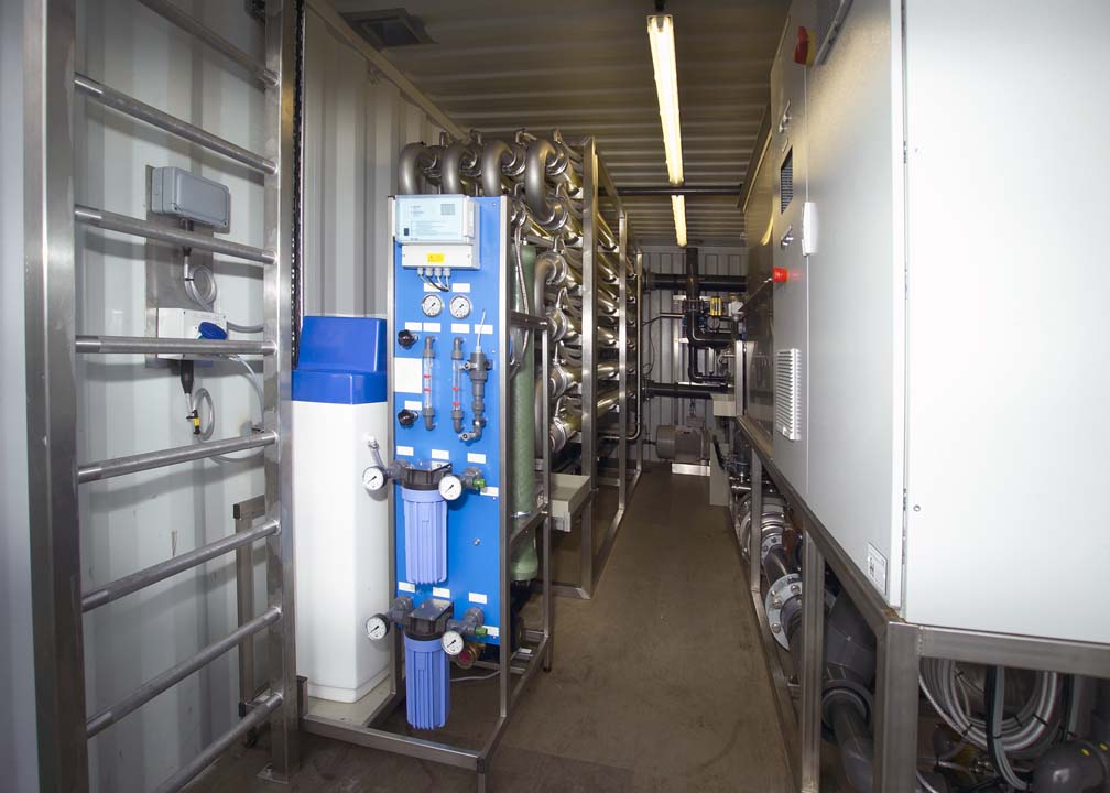 Internal view of  Containerised system used  for the removal of microplastics from our water streams